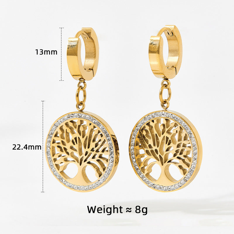 Non-fading tree of life fashion earrings