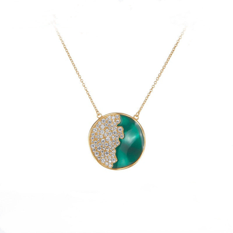 Green Light Personality Enamel Vintage Necklace