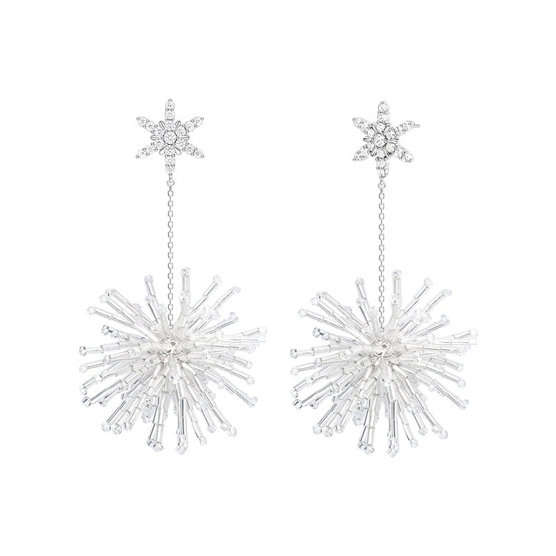 Ice Crystal Snowball Earrings