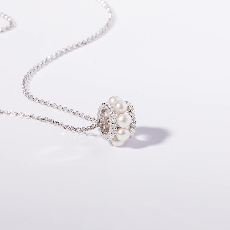Monaco Slim Waist Pearl Necklace Female Silver Sweater Chain INS Tide Light Luxury New Year Gift Jewelry