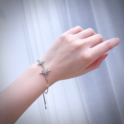 925 Sterling Silver Six-pointed Star Bracelet