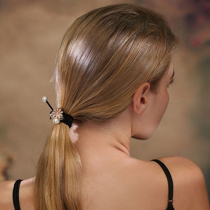 Rhinestone Pearl Fresh Daisy Series Hair Rope
