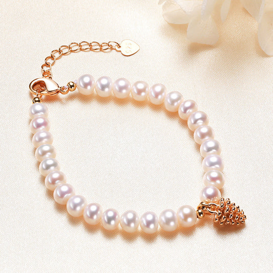 Lotus pinecone baroque pearl freshwater pearl bracelet female