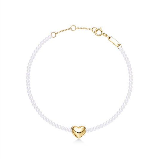 18K Gold-plated Balloon Pearl Bracelet Love Pendant Hand Jewelry for Women
