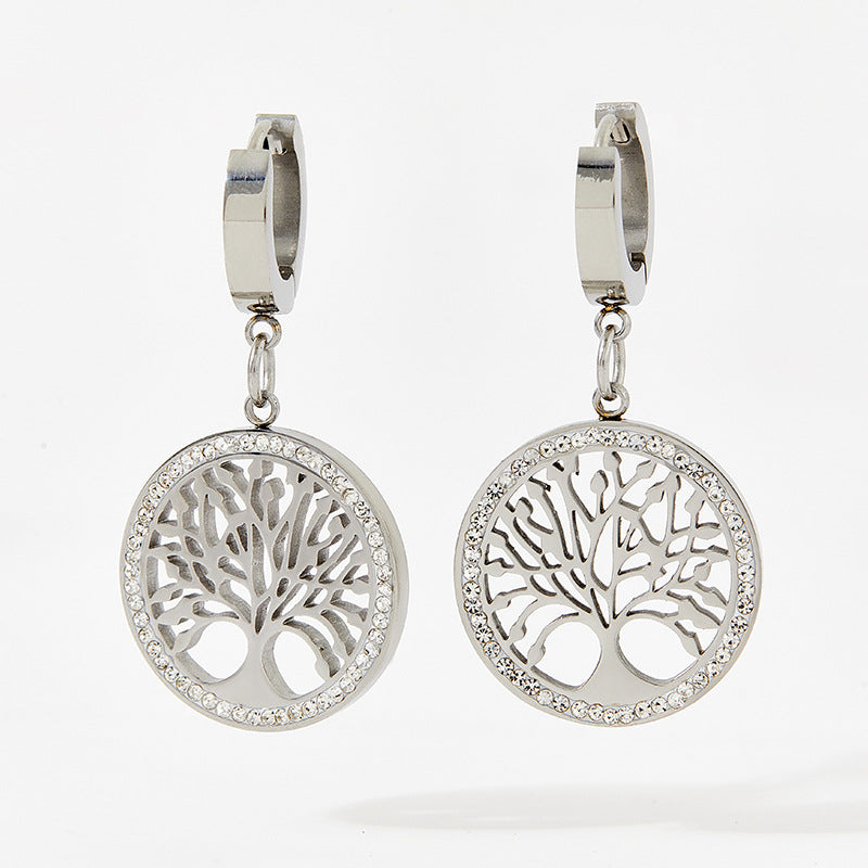 Non-fading tree of life fashion earrings