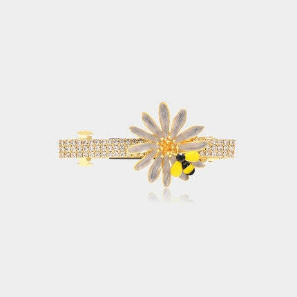Épingle à cheveux de la série bébé abeille romarin en diamant autrichien plaqué or