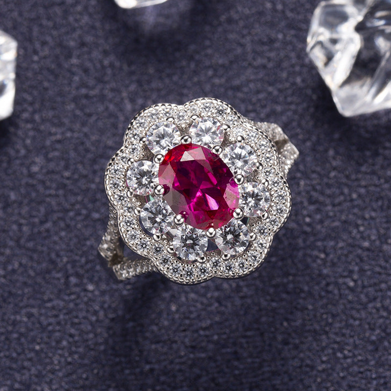 High Level Luxury Elegant Ruby Ring in S925 Sterling Silver