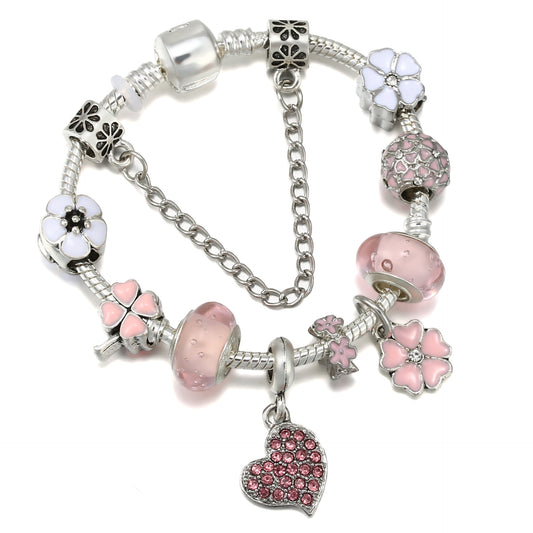 Three spring color ten mile peach blossom popular DIY Jewelry Charm Bracelet