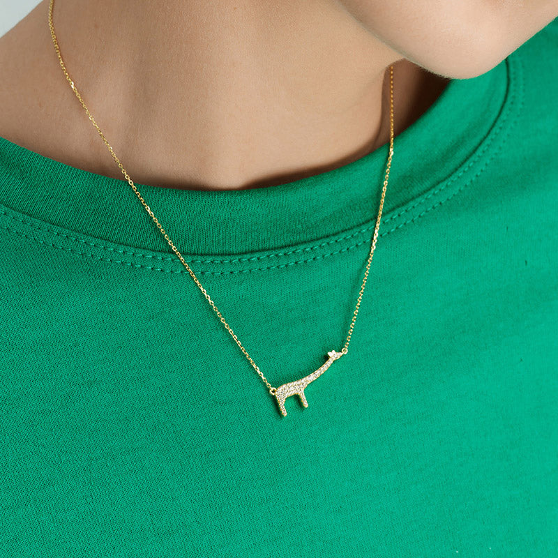 Giraffe Original Design Clavicle Chain Pendant Sweater Chain Spring and Autumn Necklace