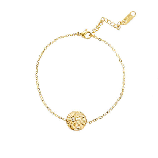 Sun Moon Embossed Print Bracelet