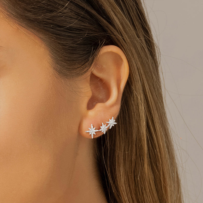 Chic Asymmetric Meteor Stud Earrings for Girlfriend