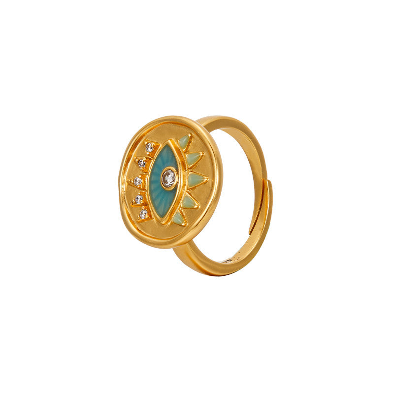 Mayan Eye Osobowość Oryginalny Design Okrągły Pierścień