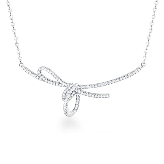 Ribbon Knot Clavicle Chain Light Luxury Bow Tie Necklace for Women