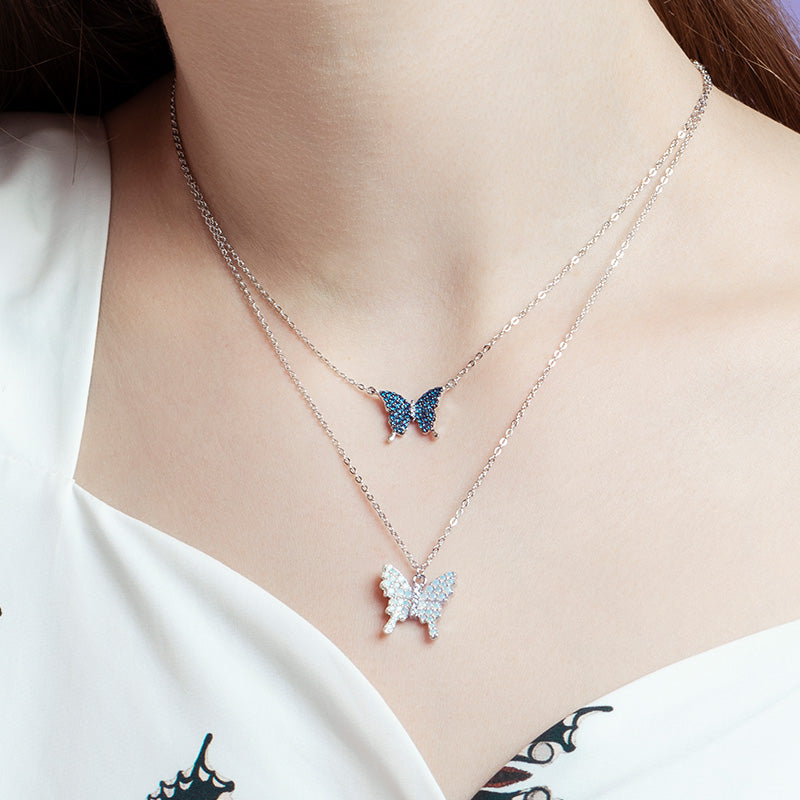 Butterfly Clavicle Chain 925 Sterling Silver Ins Fresh Simple Wind Necklace