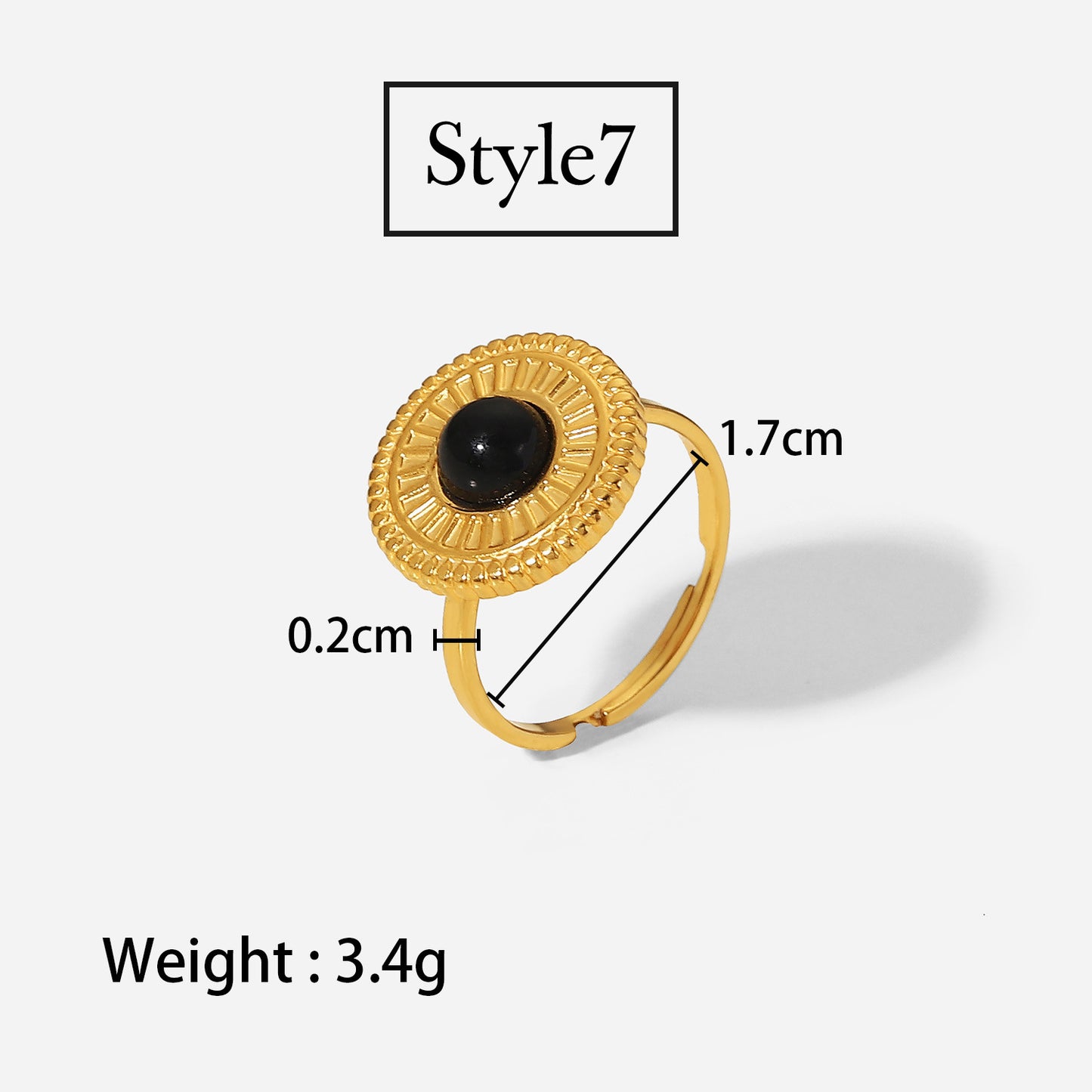 Non-fading French INS style open ring