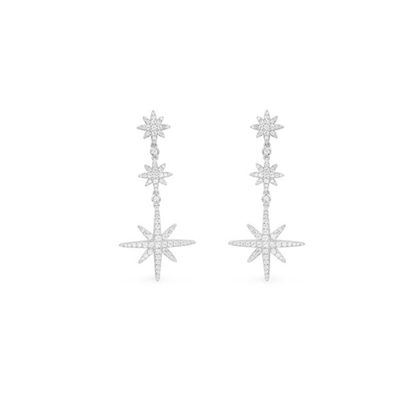 Women's Light Luxury Six-pointed Star Earrings in 925 Sterling Silver