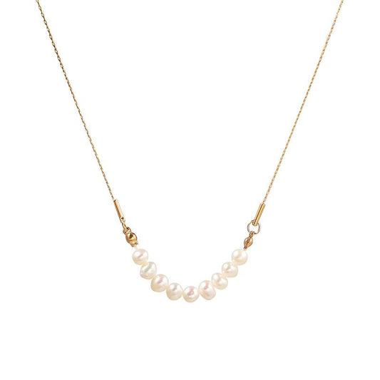 Non-fading Oval Freshwater Pearl Necklace