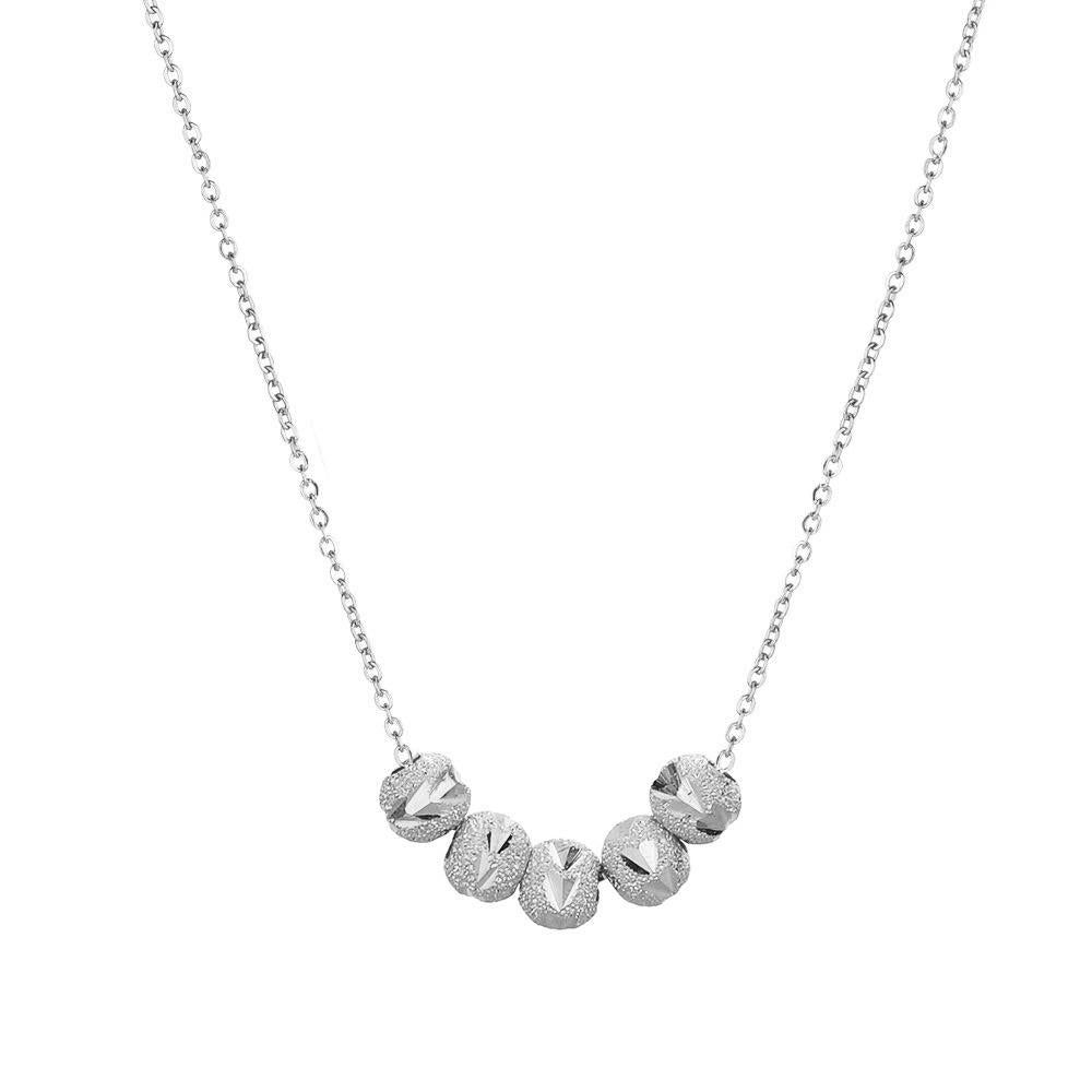 Titanium Steel Five Beads Transfer Necklace