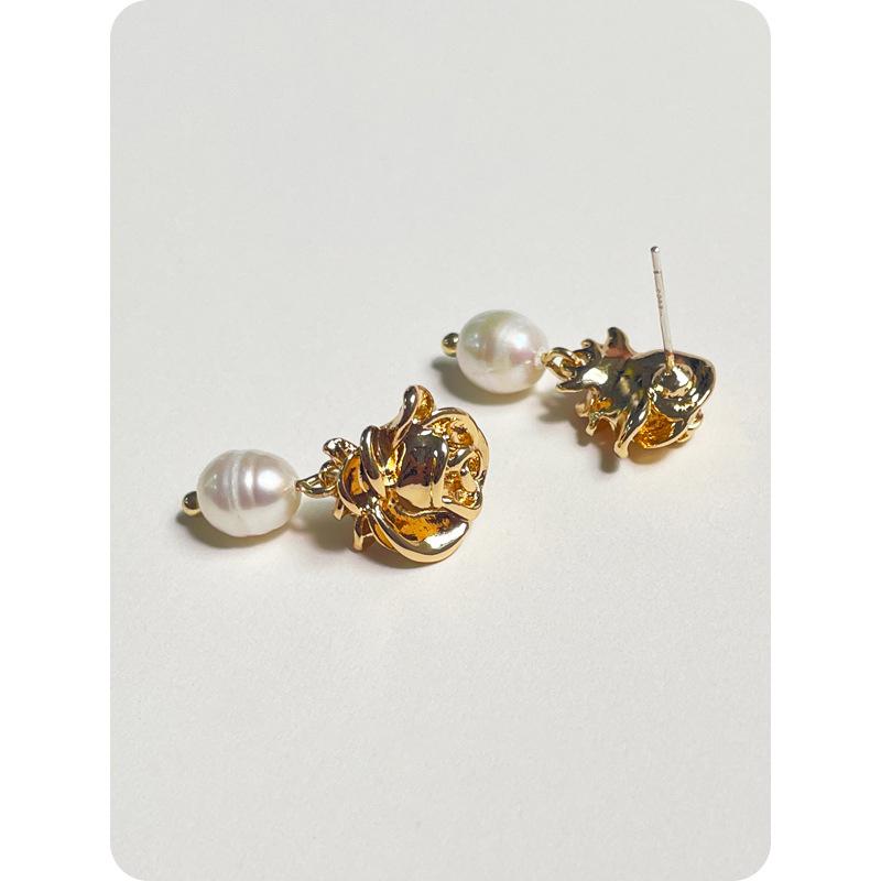 S925 Silver Needle Camellia Stud Earrings