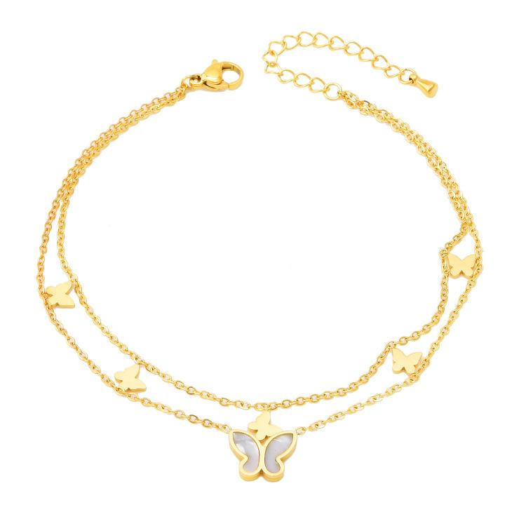 Non-fading Double Layer Butterfly Anklet