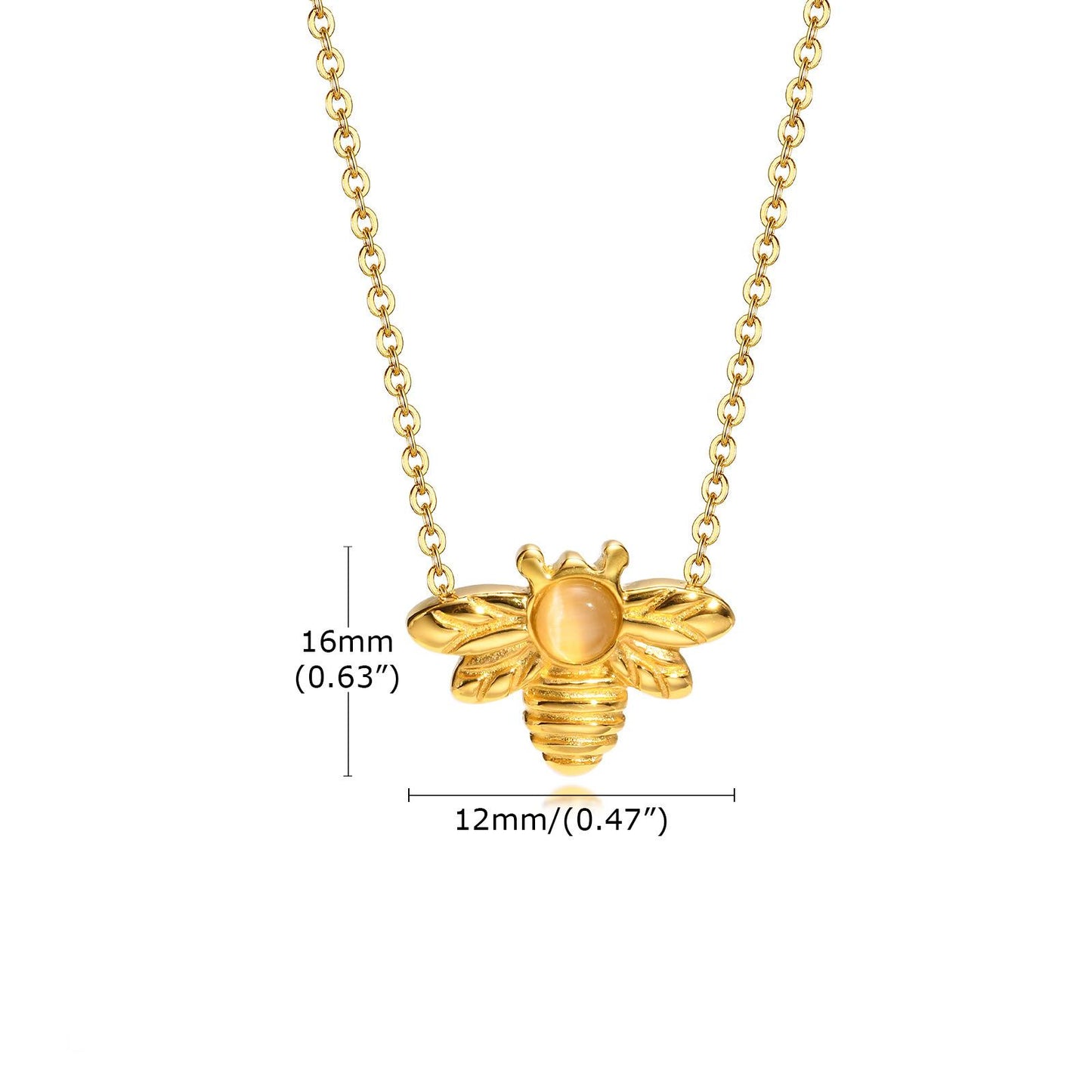 Non-fading women's bee necklace