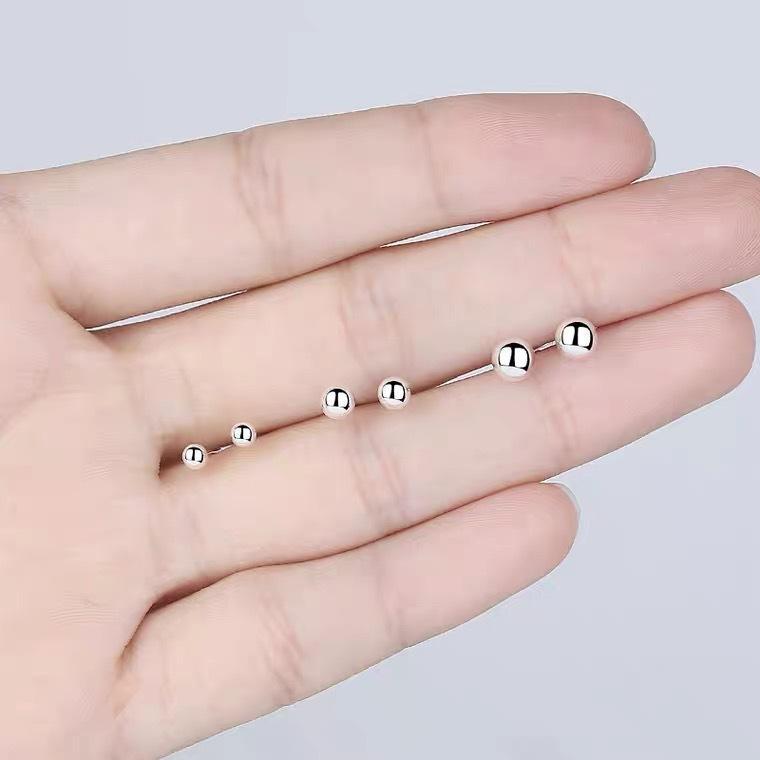 S925 Silver Needle Peas Simple and Compact Pierced Earrings