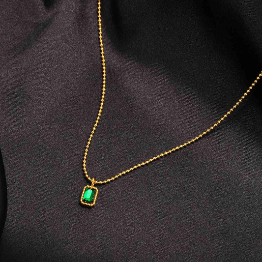 Non-fading green pendant ins style women's necklace