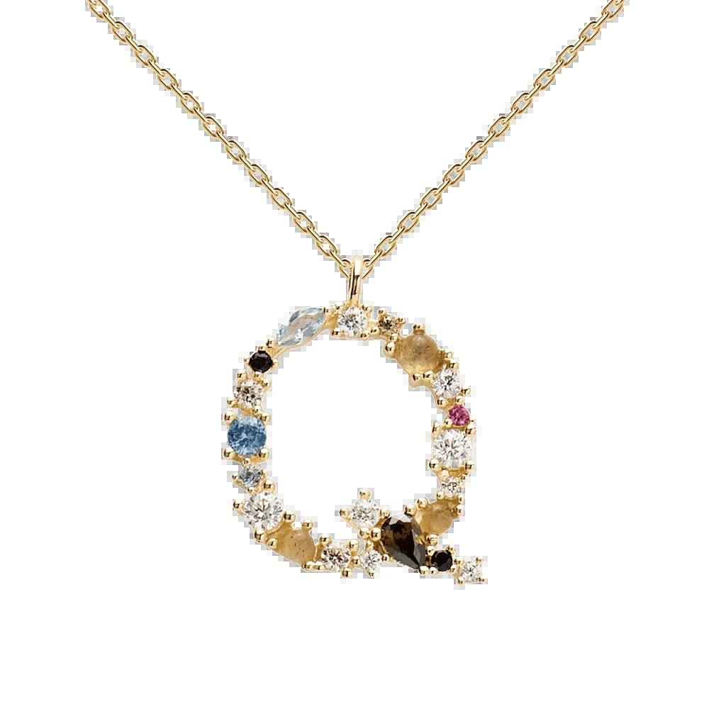 Simplicidade nicho clavícula incrustada com diamante folheado a ouro 14K S925 prata colar com pendente em inglês para mulheres
